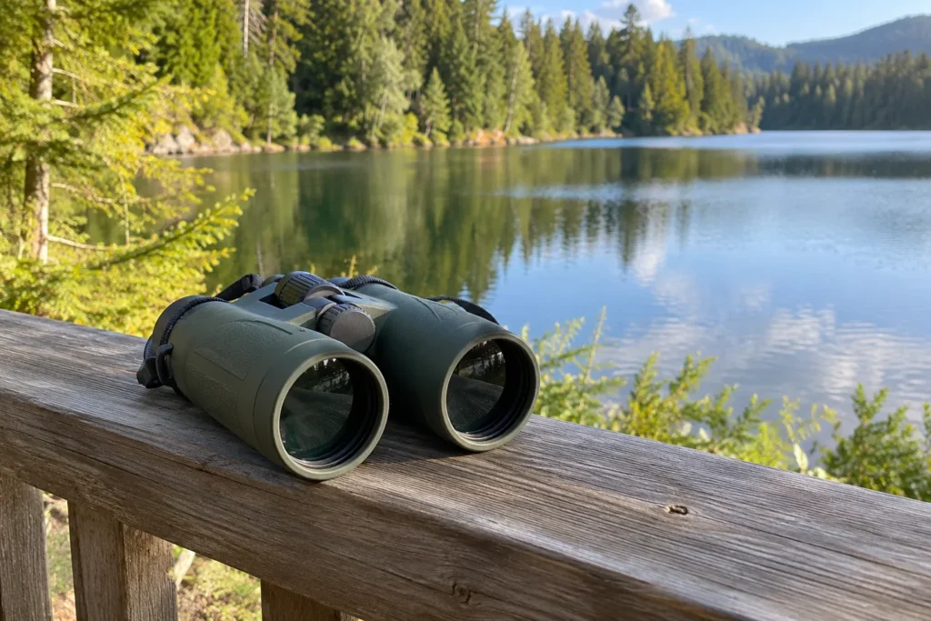 Wildlife binocular in outdoor travel setting