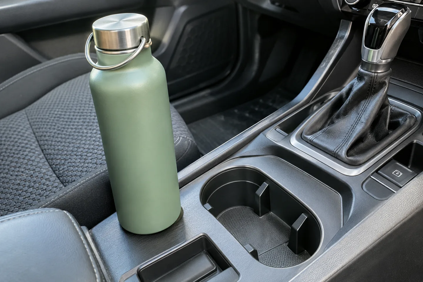 Water bottle detail in everyday use