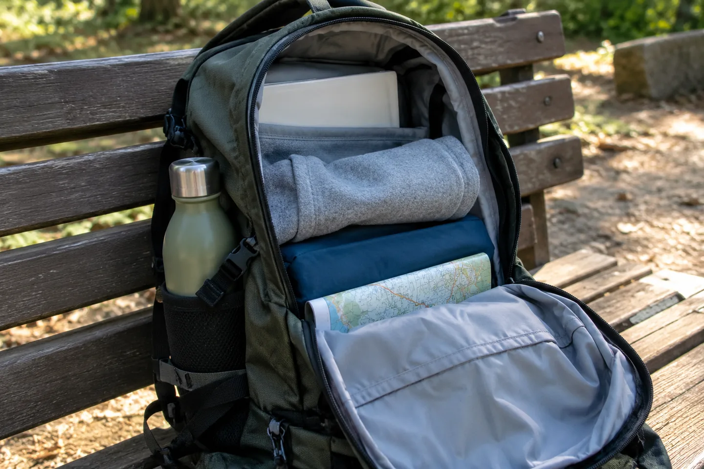 Daypack detail in everyday use